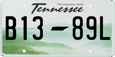 TN license plate B1389L