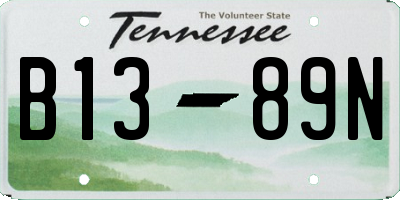 TN license plate B1389N
