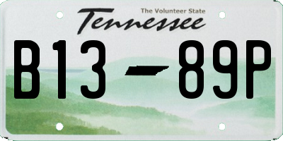 TN license plate B1389P