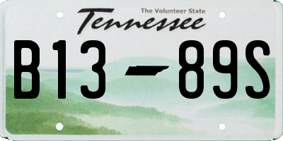 TN license plate B1389S