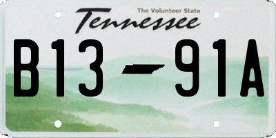 TN license plate B1391A