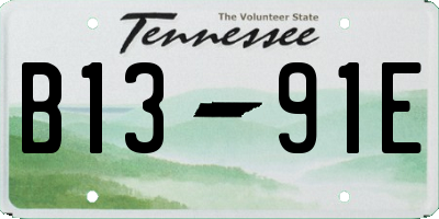 TN license plate B1391E