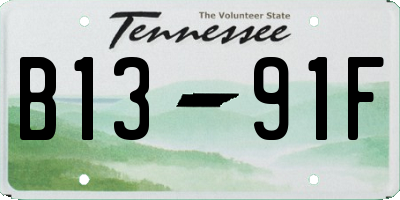 TN license plate B1391F