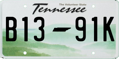 TN license plate B1391K
