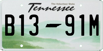 TN license plate B1391M
