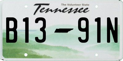 TN license plate B1391N