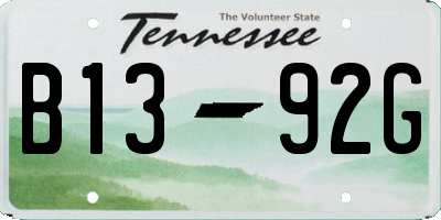 TN license plate B1392G
