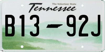 TN license plate B1392J
