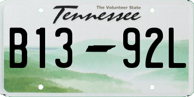 TN license plate B1392L