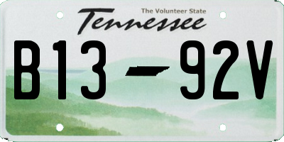 TN license plate B1392V
