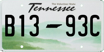 TN license plate B1393C