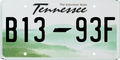 TN license plate B1393F