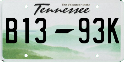 TN license plate B1393K