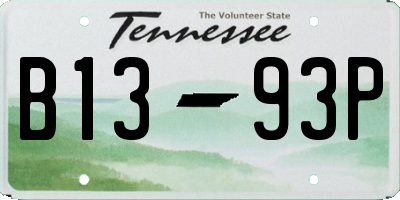 TN license plate B1393P
