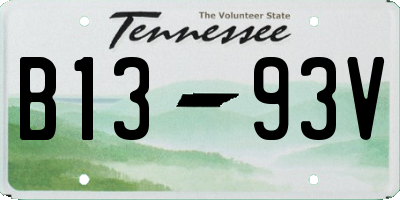 TN license plate B1393V
