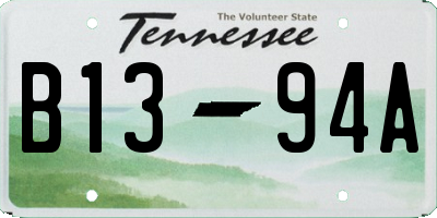 TN license plate B1394A