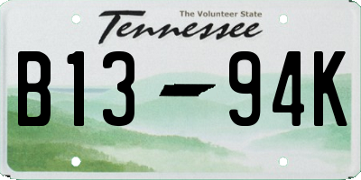 TN license plate B1394K
