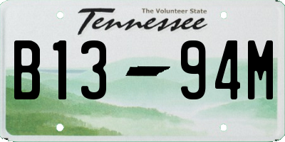 TN license plate B1394M