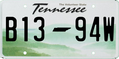TN license plate B1394W