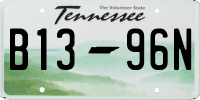 TN license plate B1396N