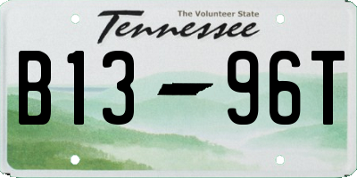 TN license plate B1396T