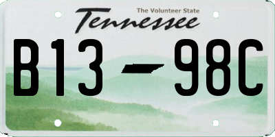 TN license plate B1398C