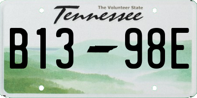 TN license plate B1398E