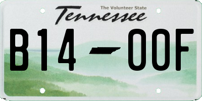 TN license plate B1400F