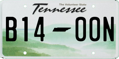 TN license plate B1400N