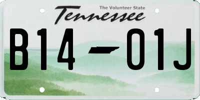 TN license plate B1401J