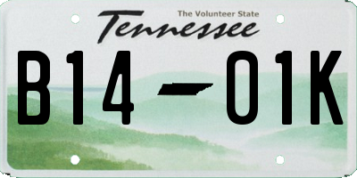 TN license plate B1401K