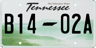 TN license plate B1402A