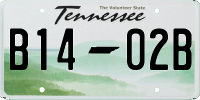 TN license plate B1402B