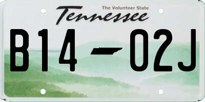 TN license plate B1402J