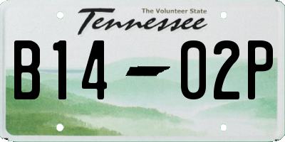TN license plate B1402P