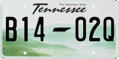 TN license plate B1402Q