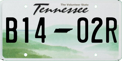 TN license plate B1402R
