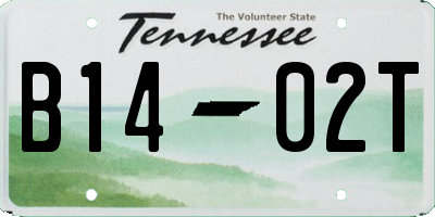 TN license plate B1402T