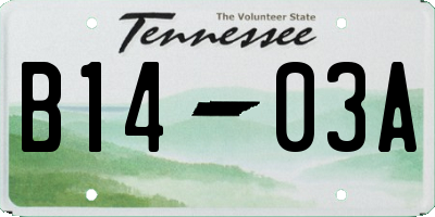 TN license plate B1403A