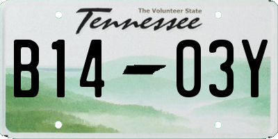 TN license plate B1403Y