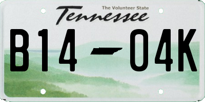 TN license plate B1404K