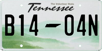 TN license plate B1404N