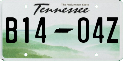 TN license plate B1404Z