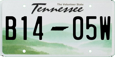 TN license plate B1405W