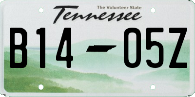 TN license plate B1405Z