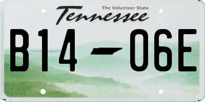 TN license plate B1406E