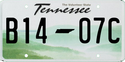 TN license plate B1407C