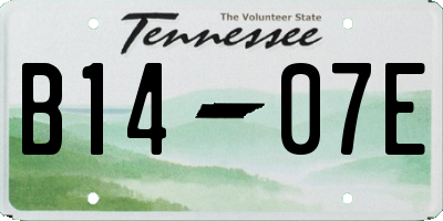 TN license plate B1407E