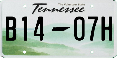 TN license plate B1407H