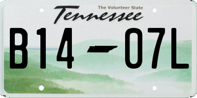 TN license plate B1407L